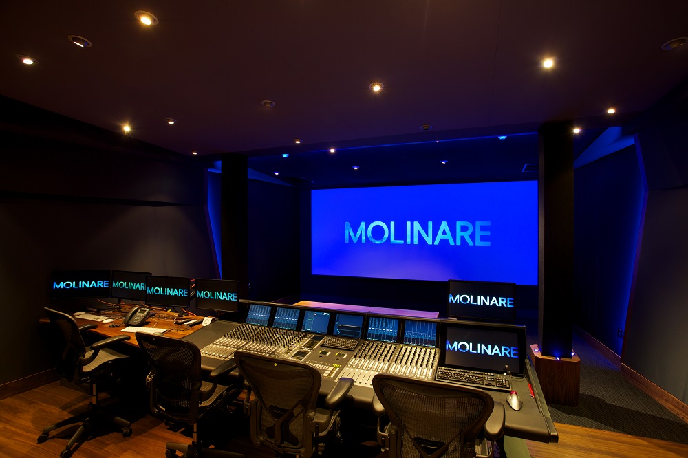 Broadcast and post-production audio facilities including mixing, Atmos and recording rooms