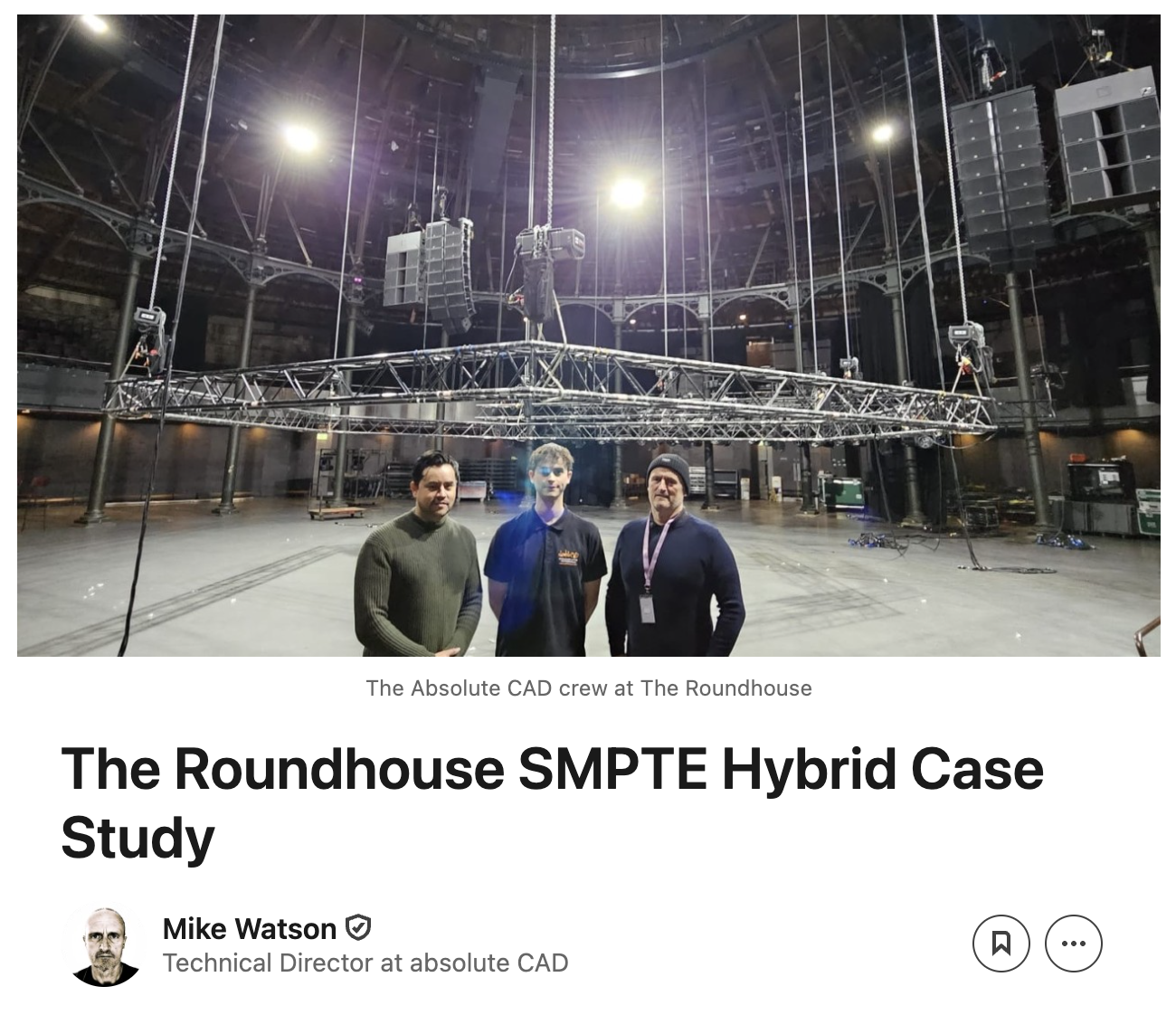Broadcast SMPTE hybrid cabling installation at The Roundhouse