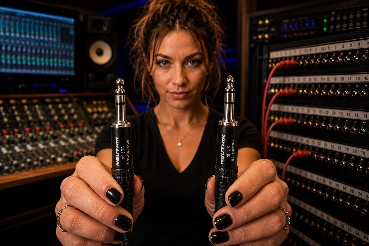 Balanced and unbalanced audio cables with 1/4 inch jack plugs